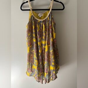 Vibrant Paisley Midi Dress in Yellow